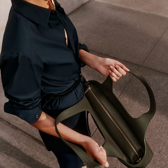 Cuyana System Zipper Tote in Dark Olive - Picture 8 of 8